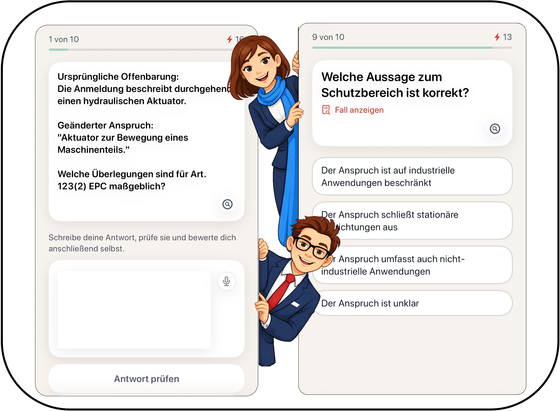 Illustration verschiedener EQEase Frageformate
