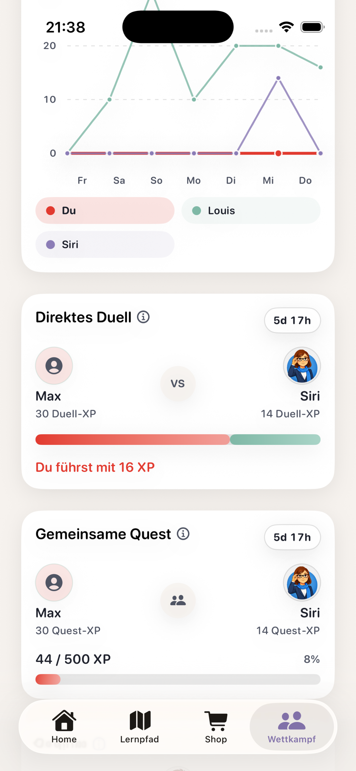 EQEase Direktes Duell und Gemeinsame Quest auf dem iPhone